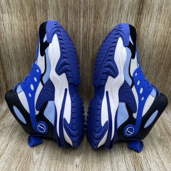 New Javi Logic High Top Blue Silver Leather Shoes Sneakers Men's Size 7.5 D - Picture 8 of 10